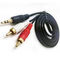 cable estéreo plateado oro de 24K 3M RCA 3,5 milímetros a cable de 2 audios RCA