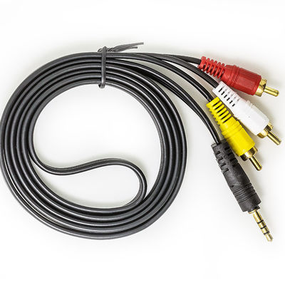 Varón estéreo del cable 3.5m m del ODM RCA al cable aux. audio estéreo masculino