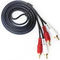 El cable estéreo sistema de pesos americano de la chaqueta de PVC los 20m RCA tapa 2RCA a 2RCA